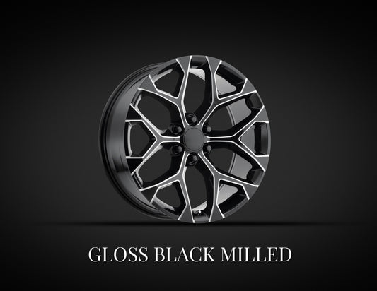 Chevrolet Truck Snowflake Gloss Black Milled  Replica Wheel