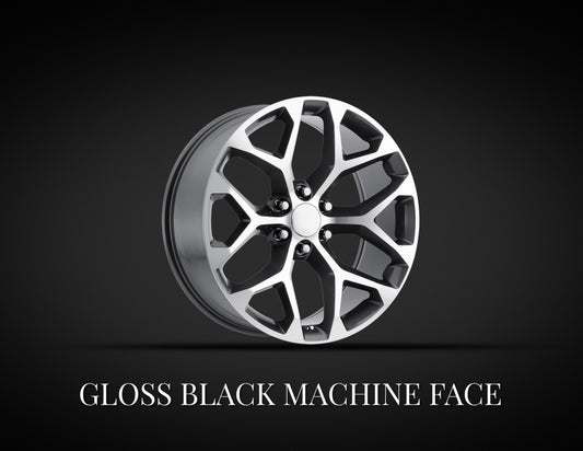 Chevrolet Truck Snowflake Gloss Black Machine Face  Replica Wheel