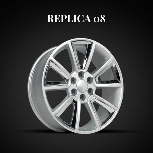 Replica Style 08 Silver With Chrome Inserts   Wheel