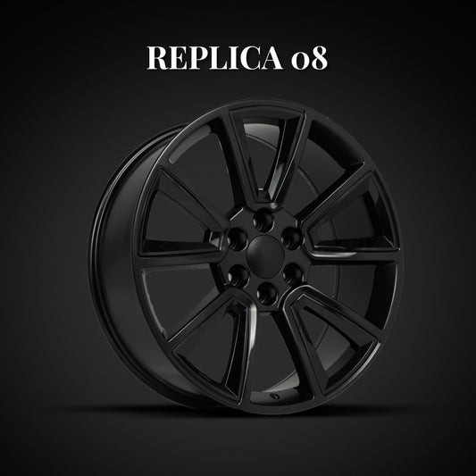 Replica Style 08 Gloss Black  With Black  Inserts   Wheel